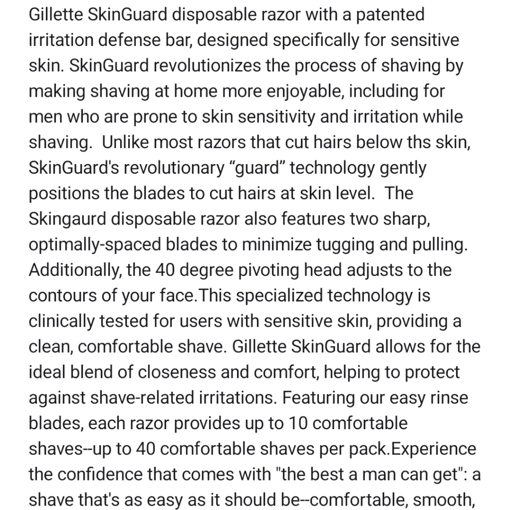 ⭐4/$15 Gillette Skinguard Sensitive 2-Blade Disposable Razor, 4 CT - Picture 10 of 11